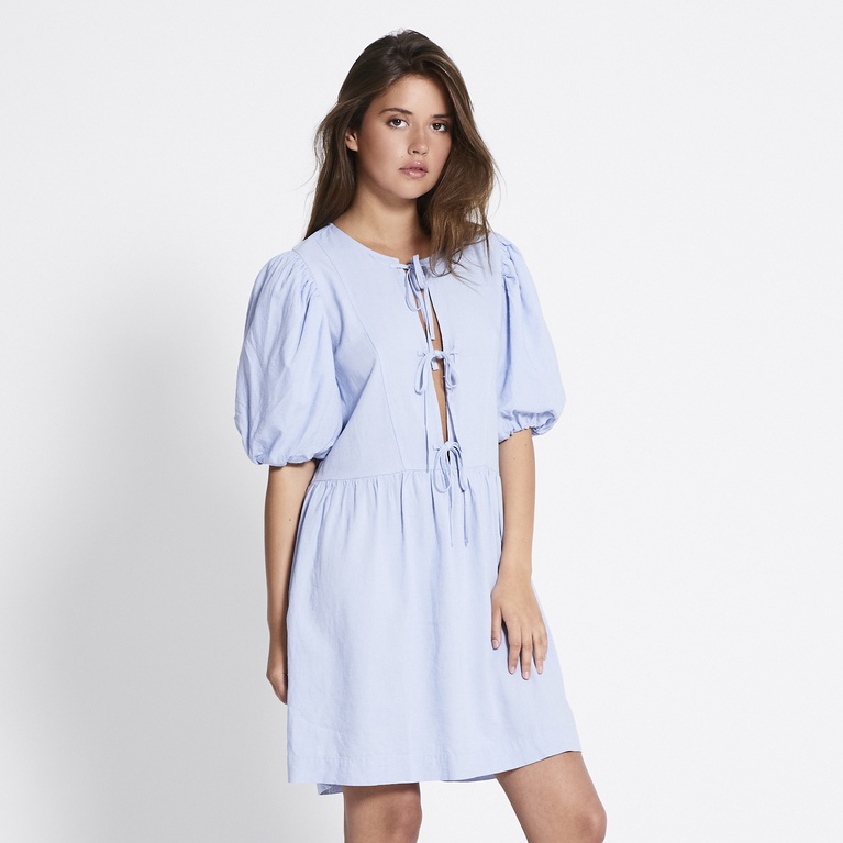 Linen blend dress "Rosie" Light blue